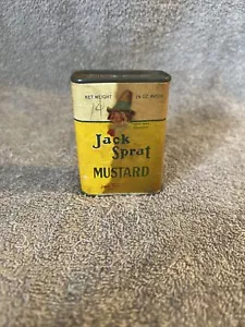 RARE VINTAGE 1930'S JACK SPRAT Mustard 1 1/2 OZ TIN Some Contents (not For Use) - Picture 1 of 7