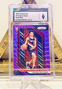 Anfernee Simons RC Panini Prizm Purple Wave📈#61 Blazers CSG 9 Mint 2018-19 - Picture 1 of 2