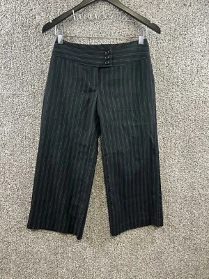 Pantalones cortos para mujer White House Black Market talla 0 negros a rayas pierna ancha  Foto 1 de 4