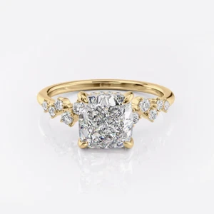 IGI Certified 1.25 Ct Lab Created Cushion Cut Diamond Gold Ring 18k Yellow - Picture 1 of 13