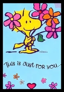 This Is Just For You..Woodstock Flowers Heart Love Friend Kindness Snoopy MAGNET - Picture 1 of 1