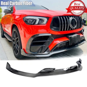 For Benz W167 GLE450 GLE53 Coupe 2020-2024 Real Carbon Front Bumper Lip Spoiler - Picture 1 of 13