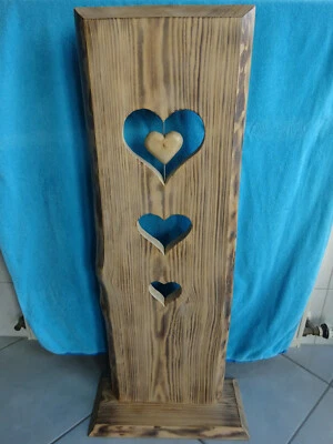 Deko-Holzbrett mit Sockel, nur für Innen, massiv Fichte, Handarbeit, ca. 104 cm - Bild 1 von 4