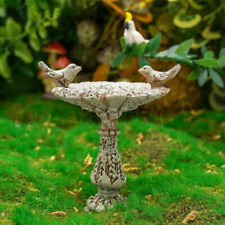 Dollhouse Miniature 1:12 Scale Antique Birds Bath With 2 Birds Outdoor Decor