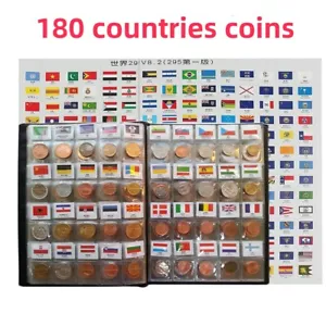 Álbum de libros 180 piezas países regiones diferentes monedas logotipo dinero banderas colecciones - Imagen 1 de 10