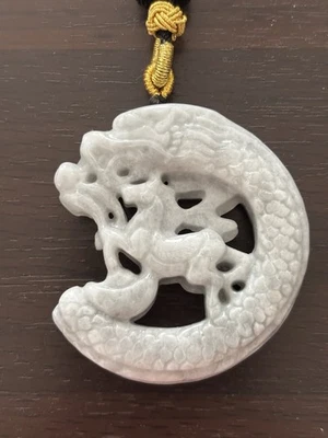 Cool dragon & horse Pendant Jade Jadeite Necklace  Foto 1 de 4