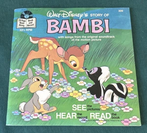 Vtg 1977 Walt Disney's Bambi Read Along Book and Record #309 - Picture 1 of 6