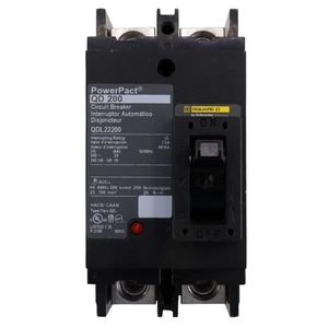 INTERRUPTOR DE CIRCUITO DE CAJA MOLDEADA CUADRADO D QDL22200, TIPO QDL, 2 POLOS, 240V, 200A - Imagen 1 de 2