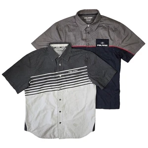 Polaris Shirts Mens M Button Down Short Sleeve Work Mechanic Dirt Bike Racing - Picture 1 of 7