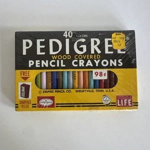 Pedigree 40 Colors - Wood Covered Pencil Crayons - NOS Sealed Empire Pencil Co - Picture 1 of 4