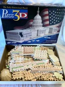 1994 Milton Bradley Puzz3D Puzzle of U.S. Capitol Building Complete - Picture 1 of 10