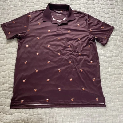 Polo de golf Bonobos para hombre medio púrpura estampado de bebidas ajuste estándar rendimiento Foto 1 de 4