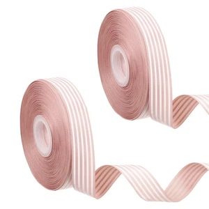 50 Yards x 1" Christmas Striped Ribbon, 2 Pcs Light Pink Ribbon Candy - Picture 1 of 6