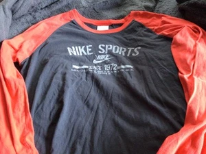 Nike Sportswear Baseball T Shirt Grey/Orange Size Large Nice! - Picture 1 of 3