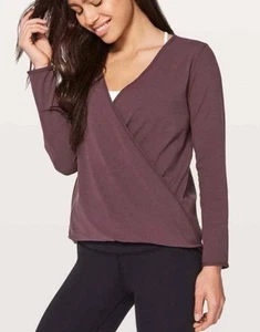 Lululemon Purple Full Freedom Wrap Black Cherry Crossover Long Sleeve Top - Picture 1 of 7