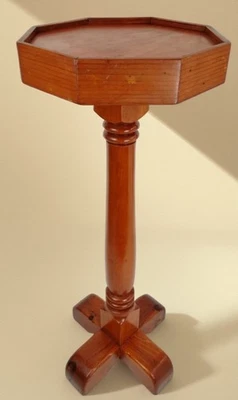 Hecho a mano madera maciza octágono pedestal helecho planta soporte 32" lámpara de exhibición mesa  Foto 1 de 4