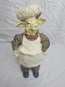 Folkraft Sogni Possibili Figura in Ceramica di un Maiale Chef 12" Senza Cucchiaio - Foto 1 di 10