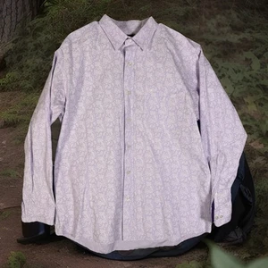 Ariat Mens XL Long Sleeve Button Down Purple Paisley Western Shirt Cotton Rodeo - Picture 1 of 5