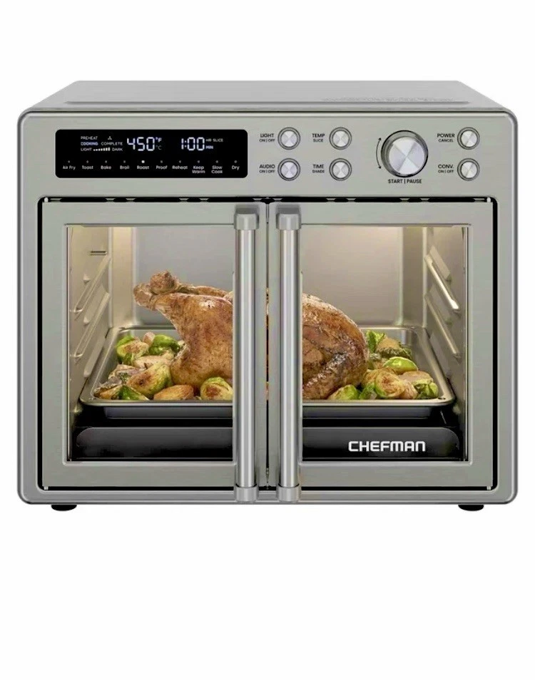 Chefman 10 en 1 Acero Inoxidable Puerta Francesa Tostadora Horno Freidora de Aire $239 VENTA AL POR MENOR Foto 1 de 4