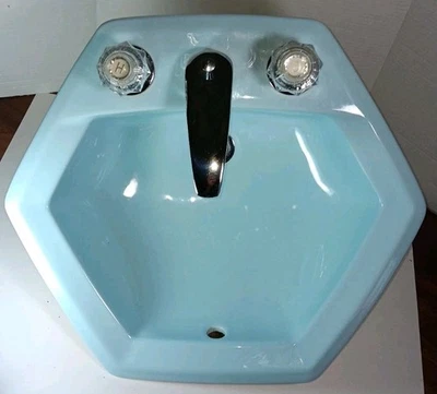 ¡Fregadero azul de vestido Hexalyn 4085 American Standard de colección con accesorio! Foto 1 de 4