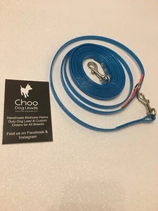 Biothane 5 Metre 9mm Tracking Recall Training Dog Lead Blue Neon Orange Accent - Picture 1 of 2