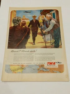 Vintage TWA print ad from Life magazine, post world war II - Picture 1 of 1