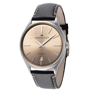 Hamilton Men's H38525721 Jazzmaster Thinline 40mm Brown Dial Leather Watch - Picture 1 of 3