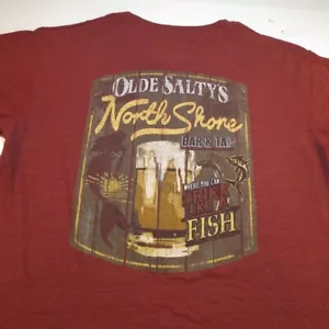 NEWPORT BLUE OLDE SALTY'S BAR & TAP RESTAURANT DIVE BAR TEE T SHIRT Mens L Red - Picture 1 of 3