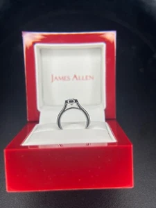 Lab-created diamond (Round 1.10 carat F color VS1) engagement platinum ring  - Picture 1 of 3