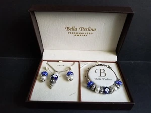 Bella Perlina Personalized Jewelry Blue White Set (One size fits all) - Picture 1 of 4