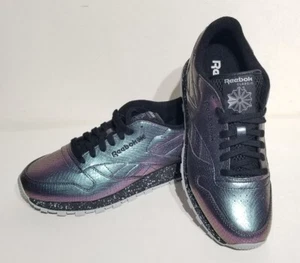 Seltene Reebok Classic Night Snake Print Lila & Schwarz Herren 8-1/2 Turnschuhe ☆ Neu - Bild 1 von 15