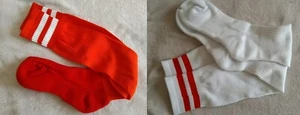 football socks sport socks red long socks white long socks - Picture 1 of 4