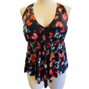 SOLO TOP TORRID 3 (3X) tatuaggio sexy farfalla wireless imbottito scollo a V tankini nuoto - Foto 1 di 4
