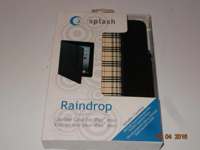 Funda de cuero Splash Raindrop para iPad Mini con lápiz óptico - Cuadros Foto 1 de 2