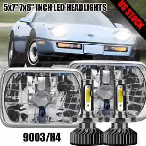For Chevy Corvette C4 1984-1996 Pair 5x7 7x6 LED Headlights Projector Hi-Lo Beam - Picture 1 of 14