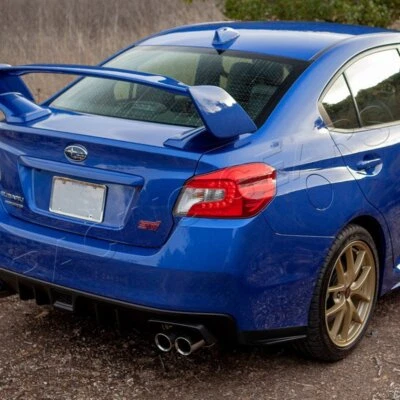 PARAGOLPES TRASERO APTO PARA SUBARU WRX STI 2015-2021 NEGRO ESTILO ST DIVISOR PU 2 piezas Foto 1 de 4