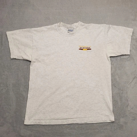 Vintage University Montana Shirt Mens Large Gray Gold Short Sleeve Crewneck Griz Cover