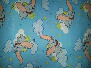 LINED WINDOW VALANCE 42X12 DISNEY DUMBO MOVIE FLYING ELEPHANT CLOUDS SKY STAR - Picture 1 of 3