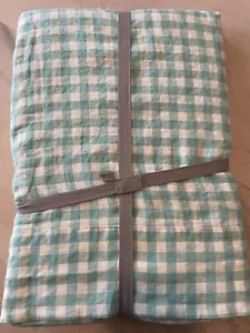 NWT Piglet 100% Linen Made In Portugal Twin Flat Sheet Gingham - Picture 1 of 3