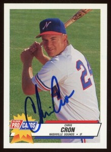 1993 Nashville Sounds CHRIS CRON Signed Card autograph AUTO ANGELS