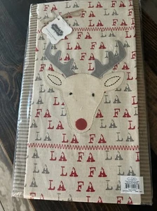 Mud Pie Reindeer FaLaLa Pillow Wrap 15x15 - Picture 1 of 7
