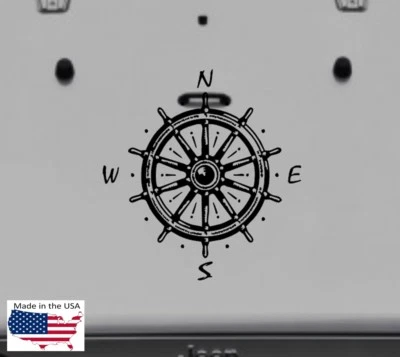 NUEVO BRÚJULA RUEDA BARCO capó puerta vinilo calcomanía H2 22" x 22" (se adapta a Jeep Wrangler) Foto 1 de 4