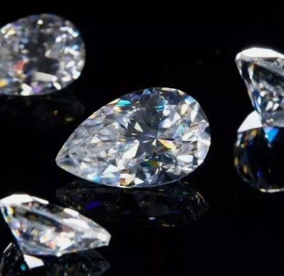1.50 x 3 mm Loose CVD Diamond Lab-Grown Pear Cut IF Clarity 4 Pcs Lot Certified - Image 1 of 4