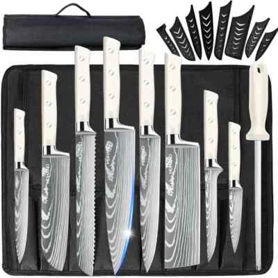 8X MDHAND Kitchen Knives Set Sharp Japanese Chef Knife Meat Cleaver Chopper+Bag - image 1 of 4