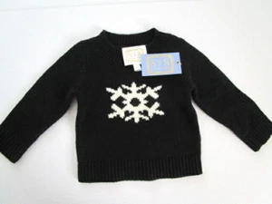 Sail to Sable Sweater Unisex long sleeve Blue/White Snow Flake Kids Size S/2-4 - Picture 1 of 8