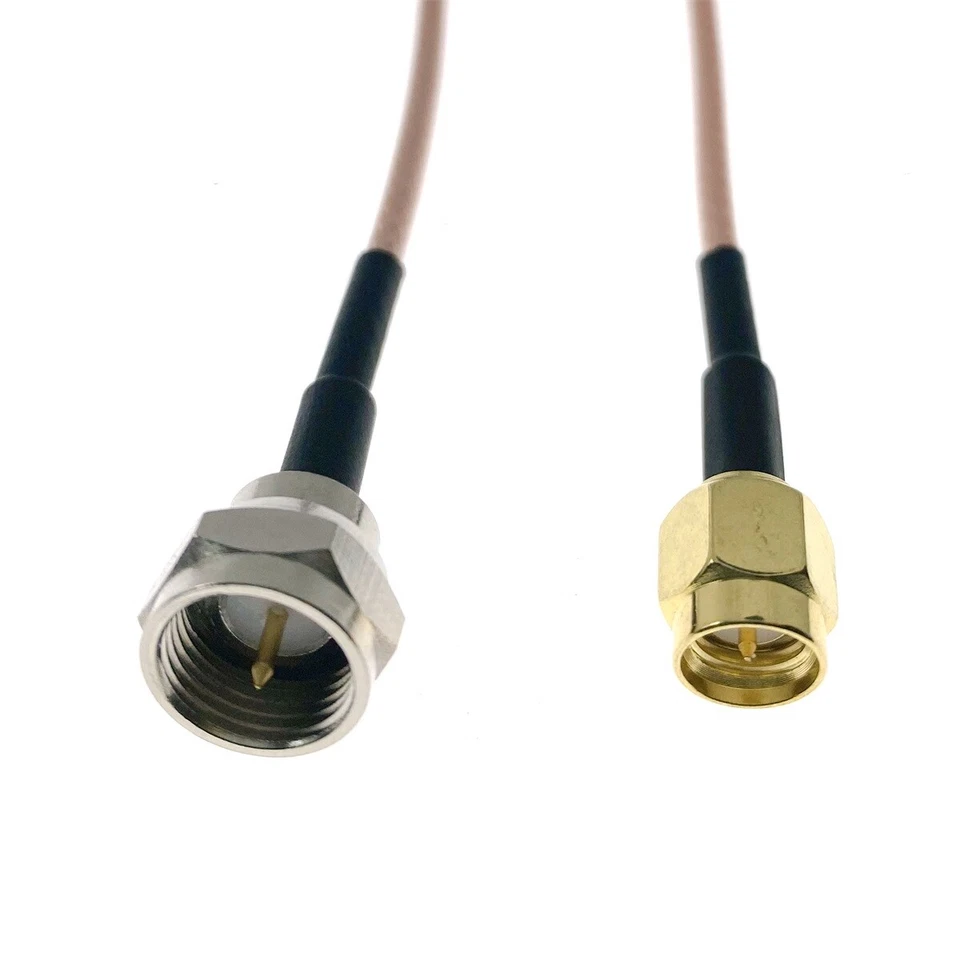 F-Type Male plug to SMA Male 50Ω RG316 Coax Low Loss Jumper RF Cable lot - Image 1 of 4