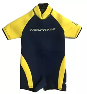 KIDS Neil Pryde Shorty Wetsuit Size 02 KIDS Blue Yellow 02/2000 Water Wear - Picture 1 of 12