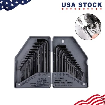 Allen Wrench Hex Key Set Long Short Arm with Case 30PC (Grey） - Image 1 of 4