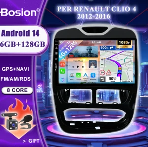6G+128GB CarPlay Android 14 Autoradio Per Renault Clio 4 2012-2016 GPS Navi DAB+ - Foto 1 di 18