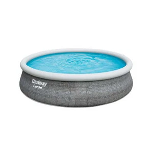 15ft Round 42in Deep Above Ground Metal Frame Pool with Filter Ladder Cover - Picture 1 of 5